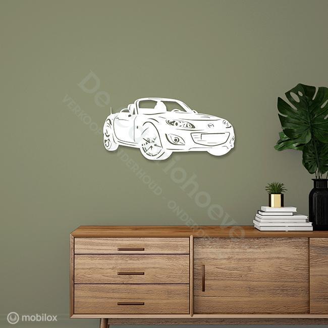 MX5 Wanddecoratie NCFL (70*31cm) Wit, De Cabriohoeve VOF, Nieuw, Info@cabriohoeve.nl, Julianalaan 9, 9462PG Gasselte, Nederland