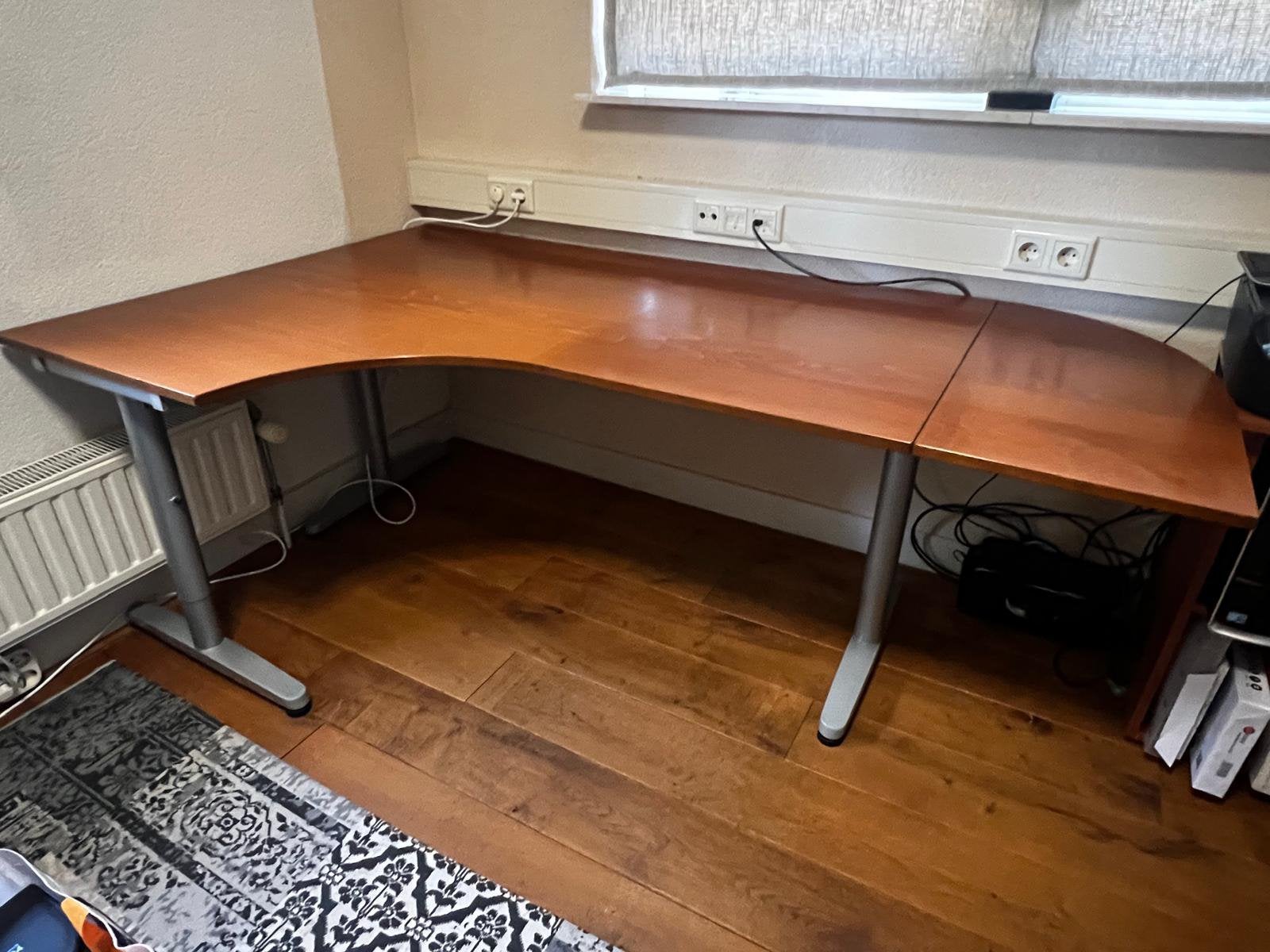 IKEA galant hoekbureau kleur kersenhout, Ophalen, Demontabel, Gebruikt, Spaanplaat of MDF