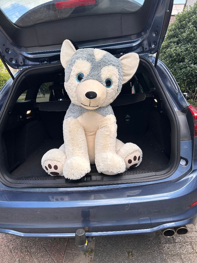 Foto 2 van Grote Knuffel Pluche Husky Hond 91 cm