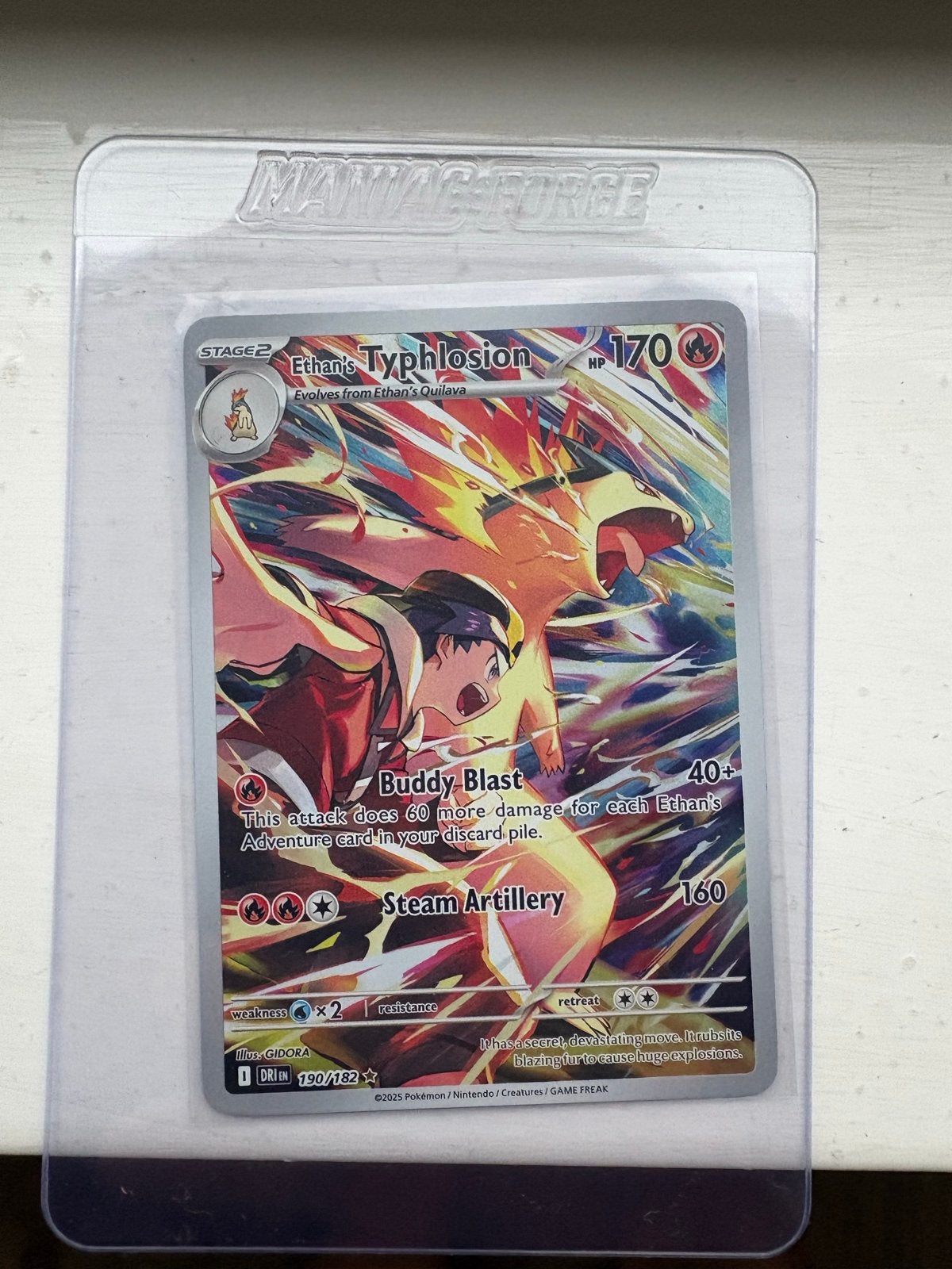 Ethan's Typhlosion Pokémon kaart 190/182, Ophalen of Verzenden, Zo goed als nieuw, Losse kaart
