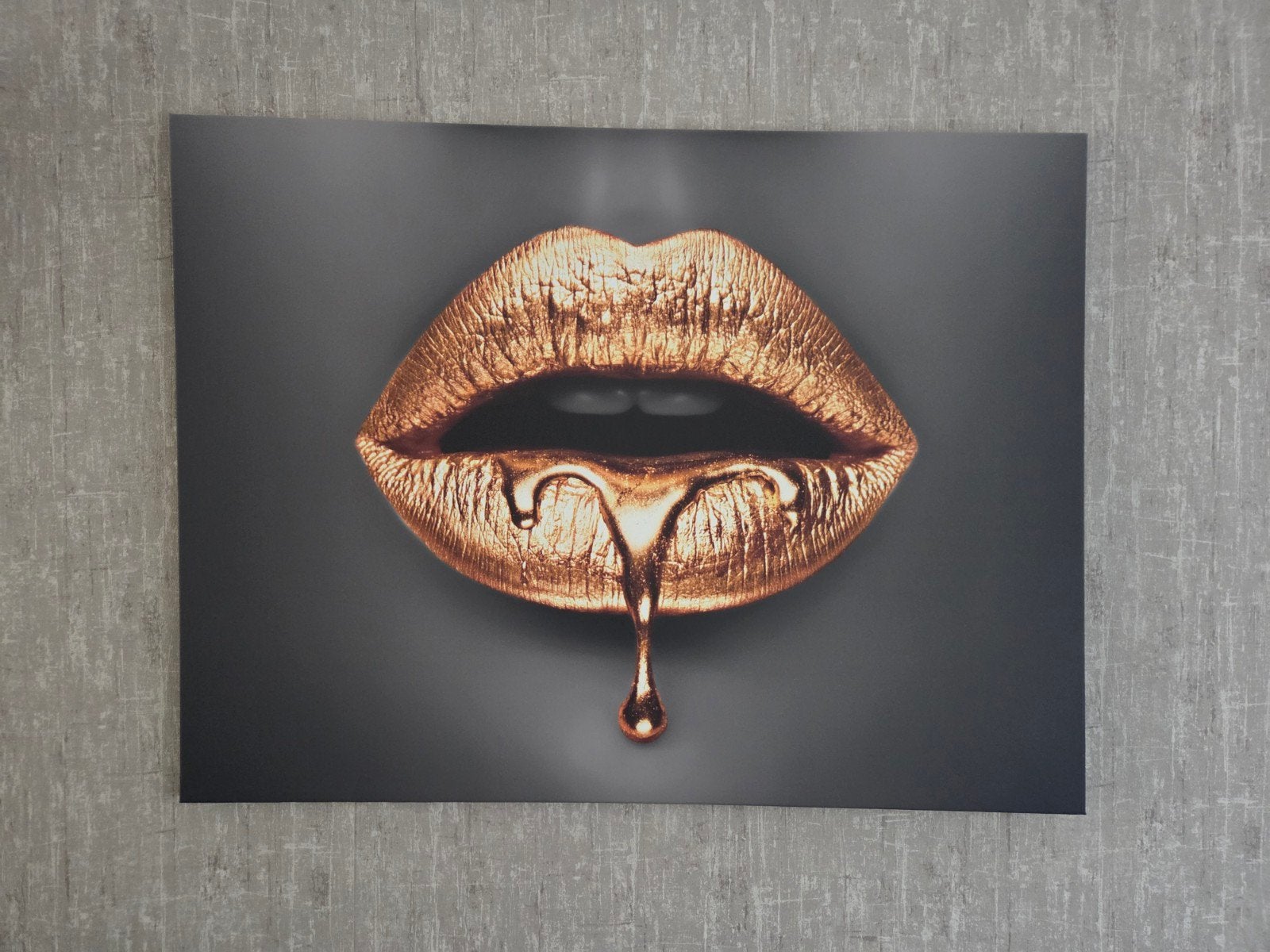 Modern schilderij: Gouden lippen, Ophalen of Verzenden, Papier/karton, Print, Figuren