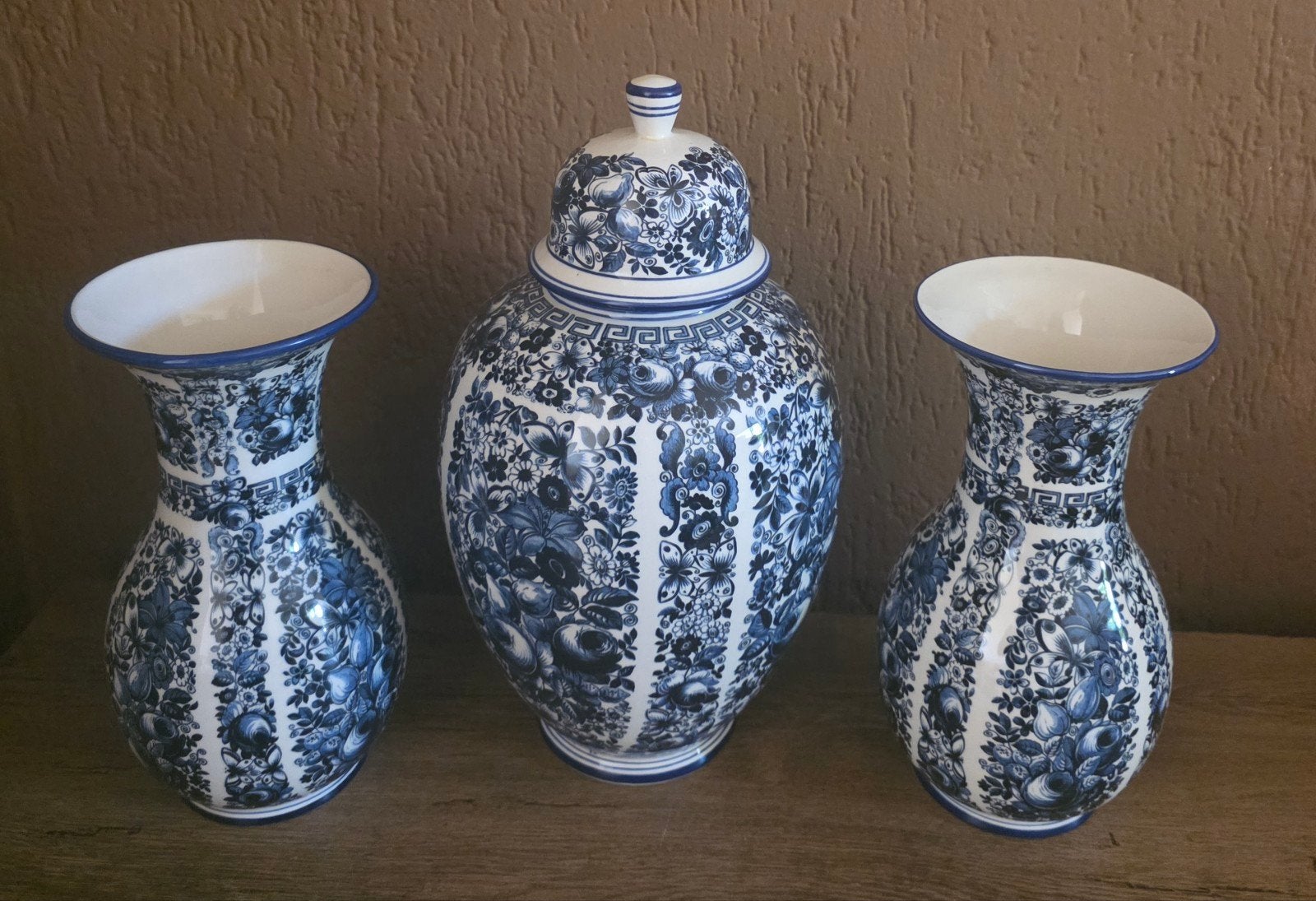 Prachtig Delfts Blauw Vazen Set - Delfts, Antiek en Kunst, Ophalen