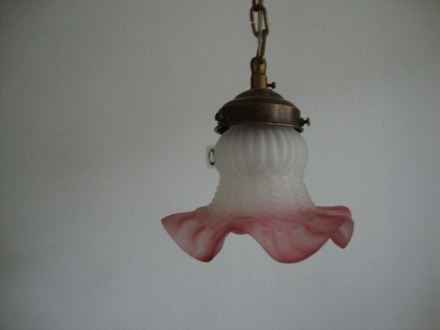 Oud glazen hanglampje (rokje) nr. 20, Ophalen of Verzenden
