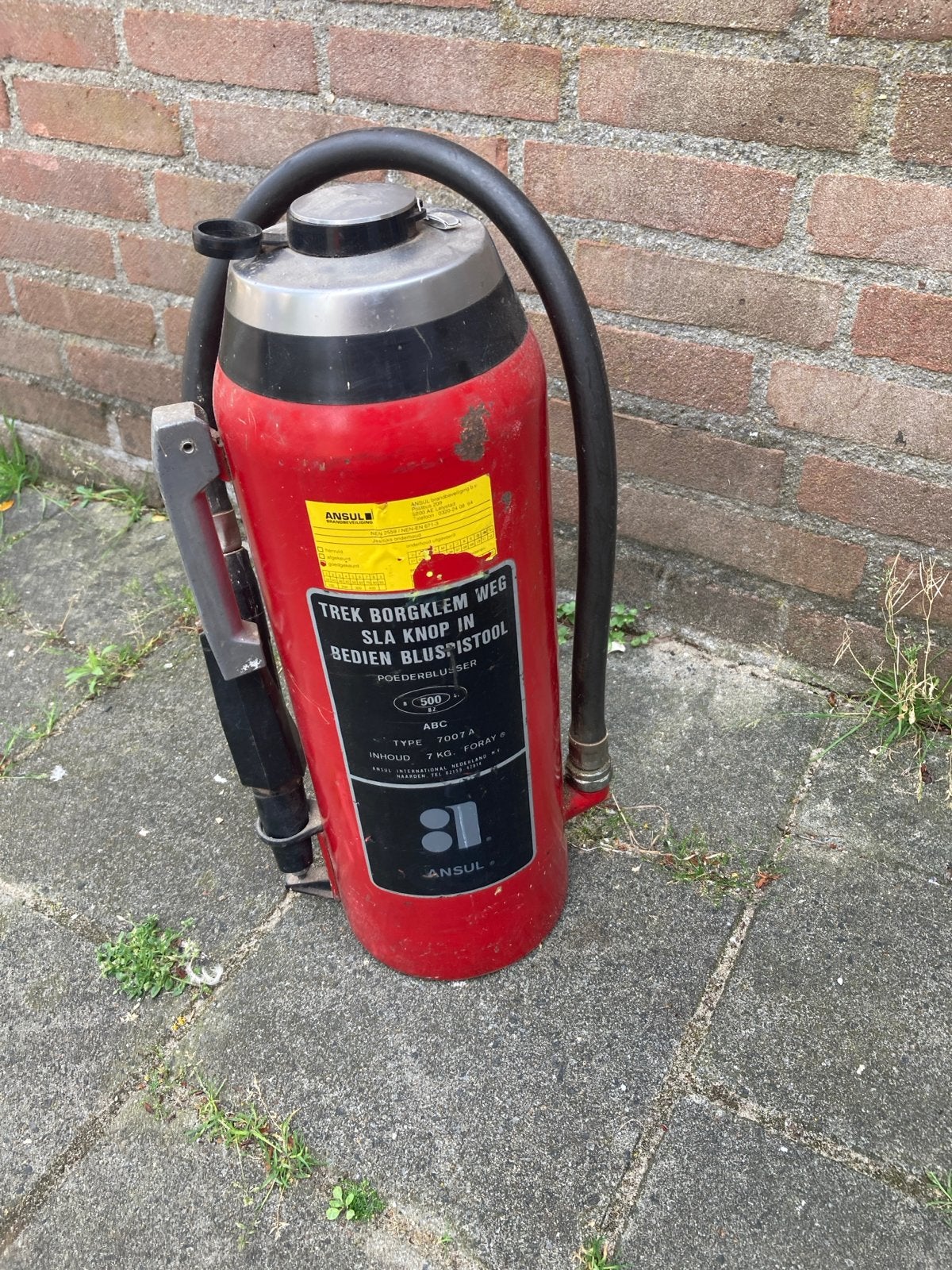 Vintage Ansul Poederblusser - 7 kg, Ophalen of Verzenden, Gebruikt, Brandblusser
