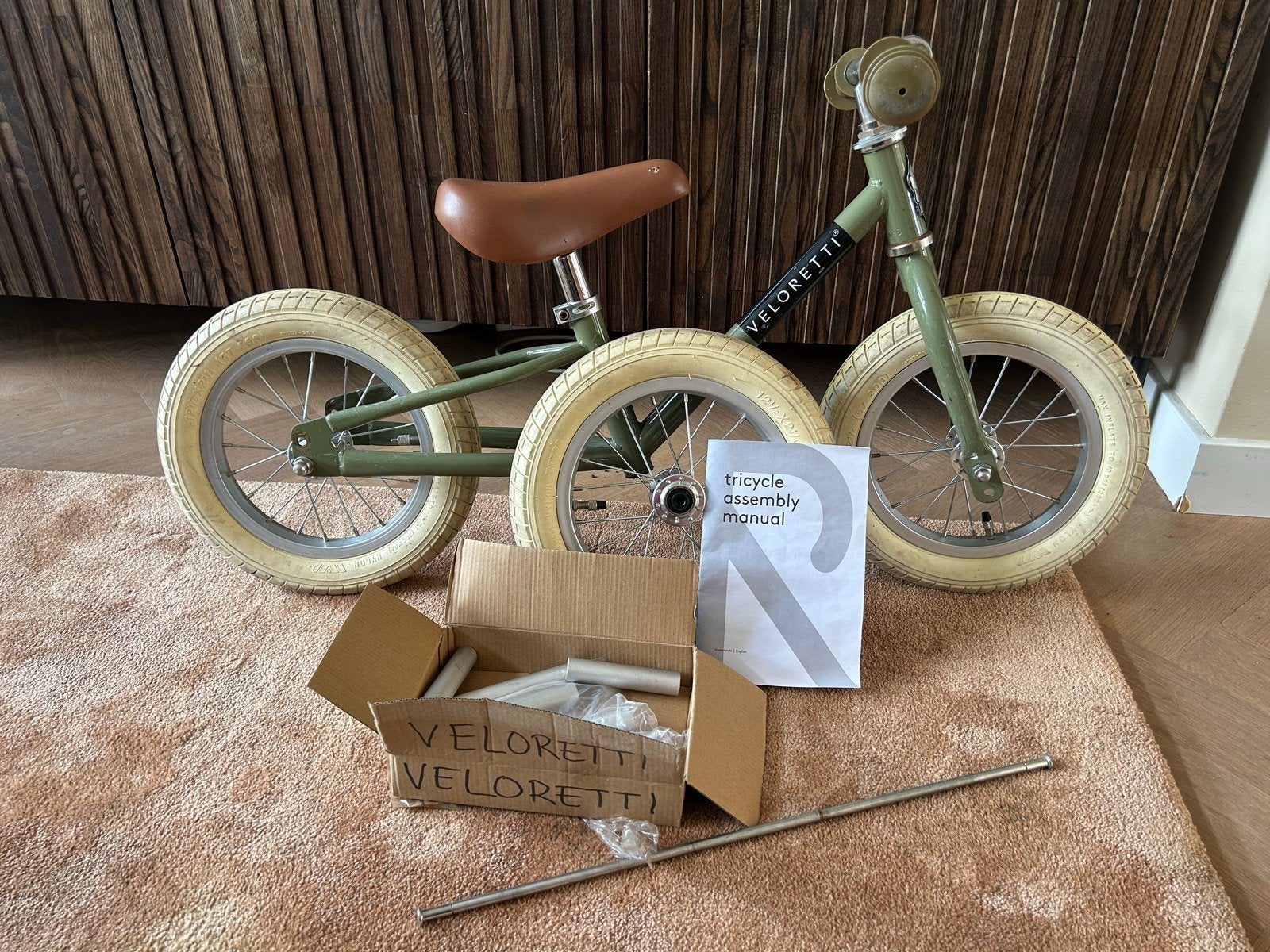 Veloretti Driewieler/Loopfiets - Olijfgroen, Ophalen, Gebruikt