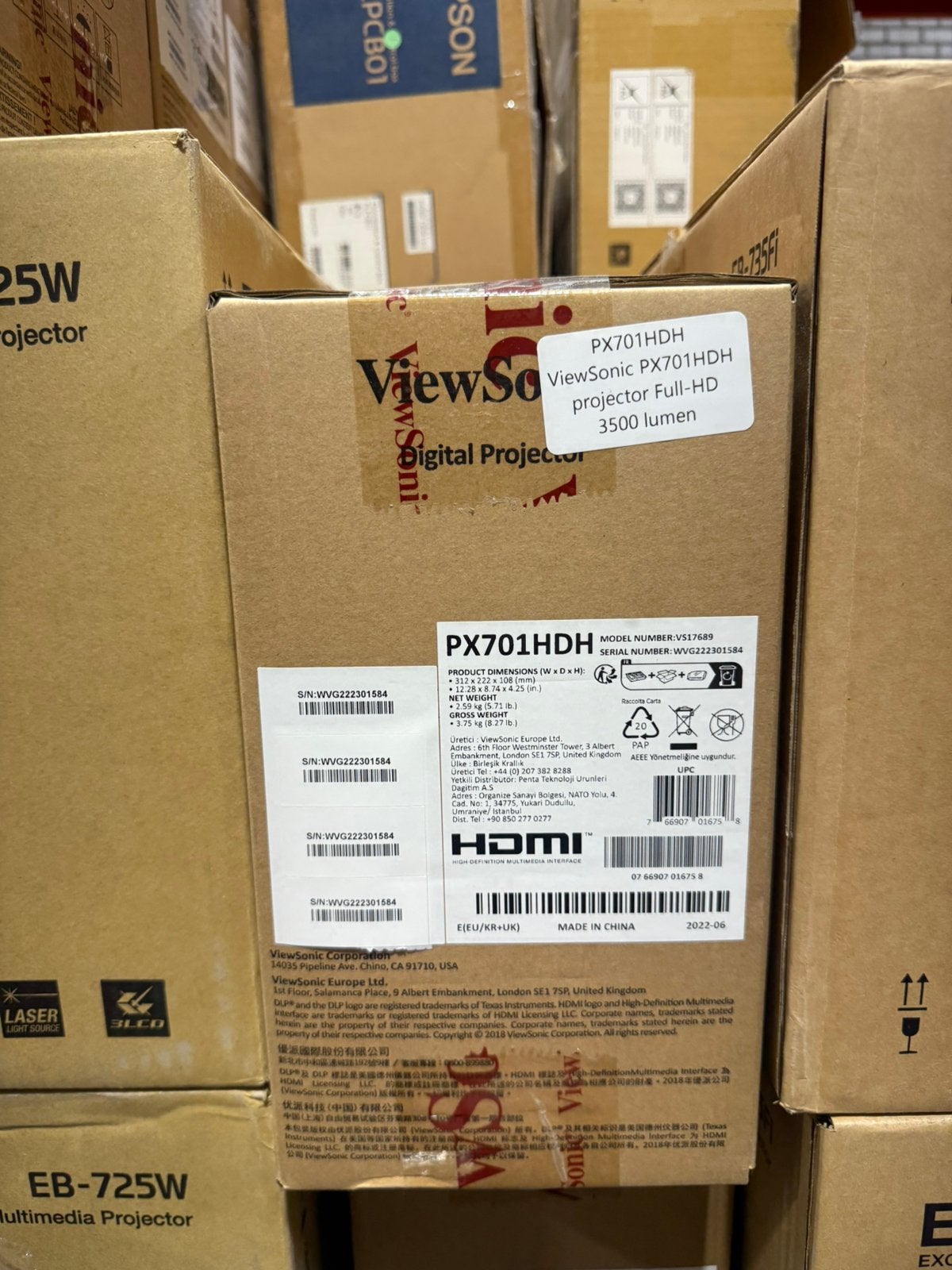 Viewsonic px701hdh beamer nieuw, Viewsonic, Viewsonic, Nieuw, Ophalen of Verzenden