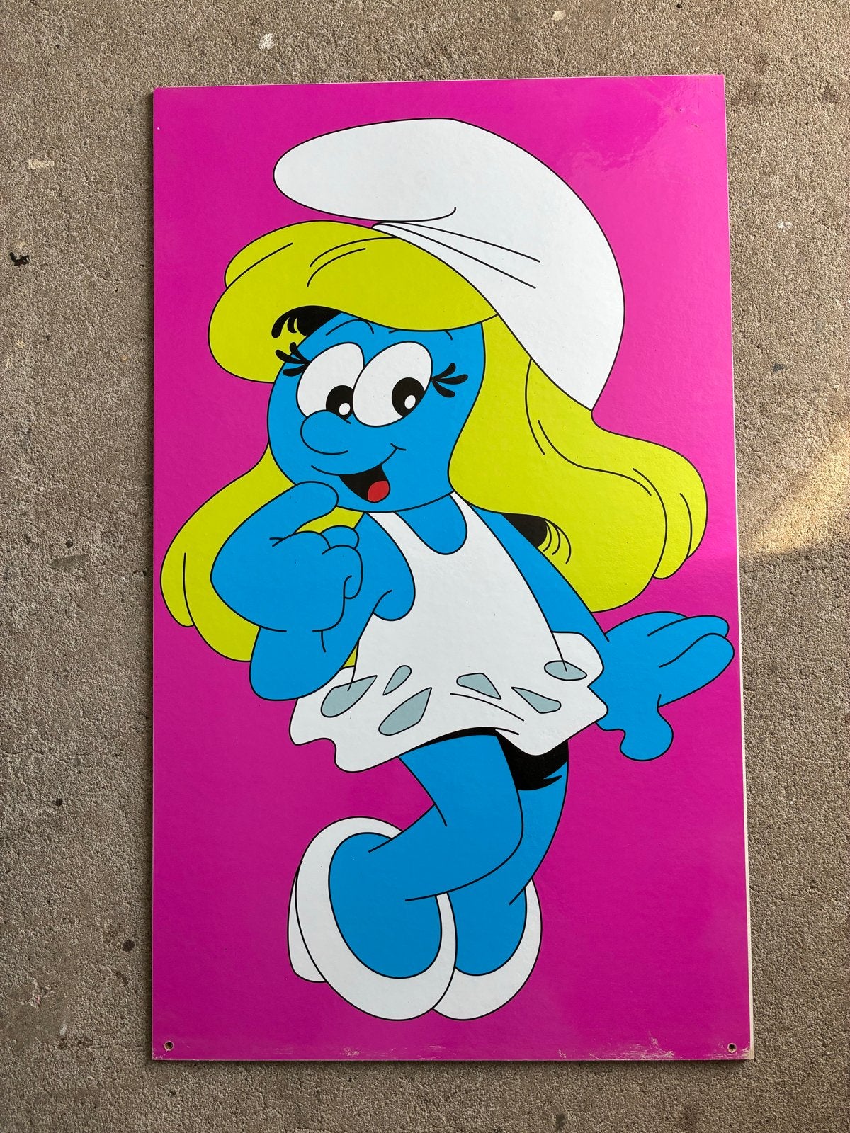 GRATIS: Geboortebord Smurfin voor buiten - 100x59,5 cm, Ophalen, Gebruikt, Geboortebord