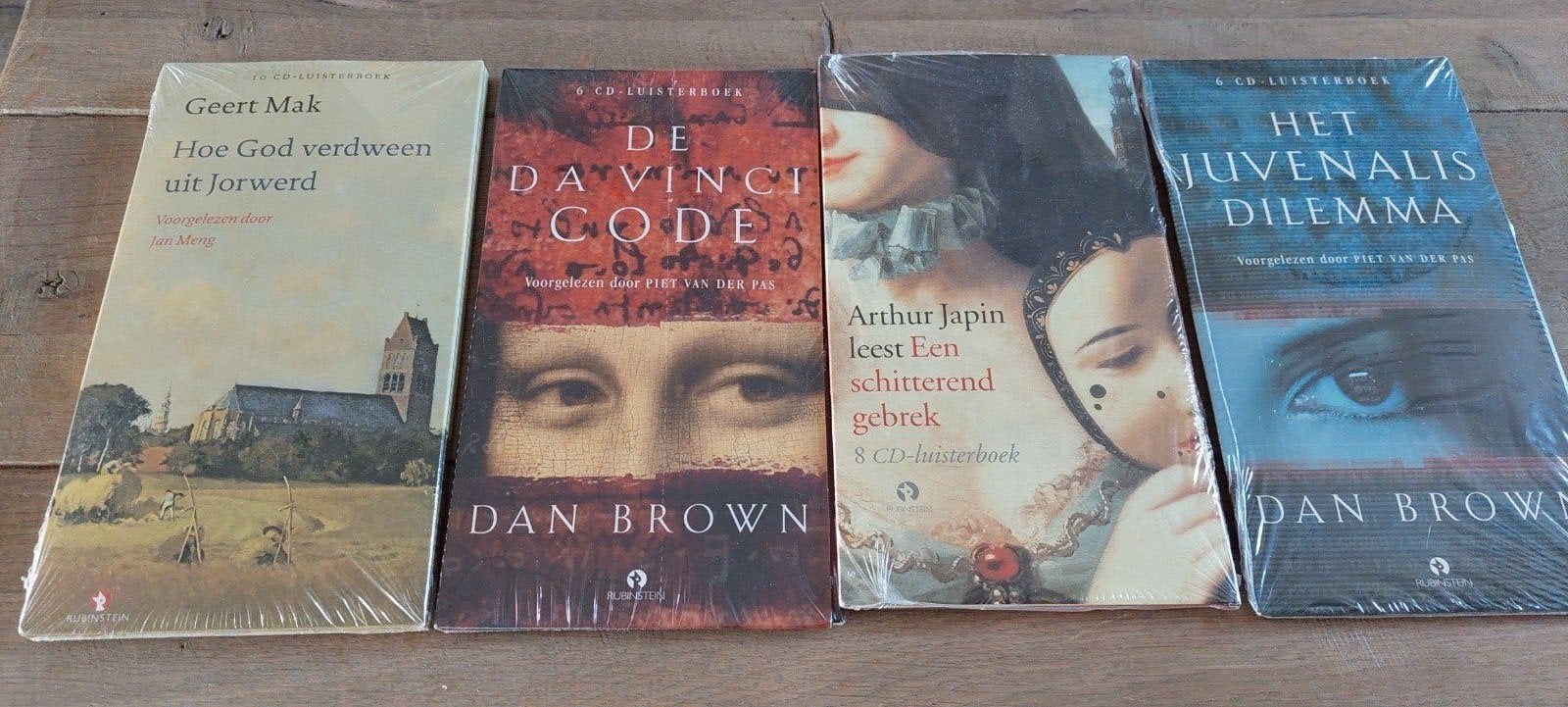 Luisterboeken CD's - 4 nieuwe verpakkingen - in 1 koop, Ophalen of Verzenden, Diverse auteurs, Cd, Volwassene