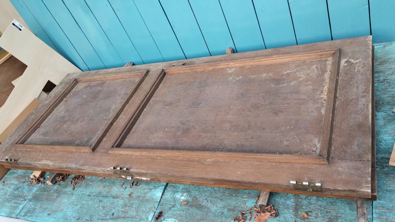 Gratis: 2 hardhouten buitendeuren, Ophalen, Gebruikt, 80 tot 100 cm, Buitendeur