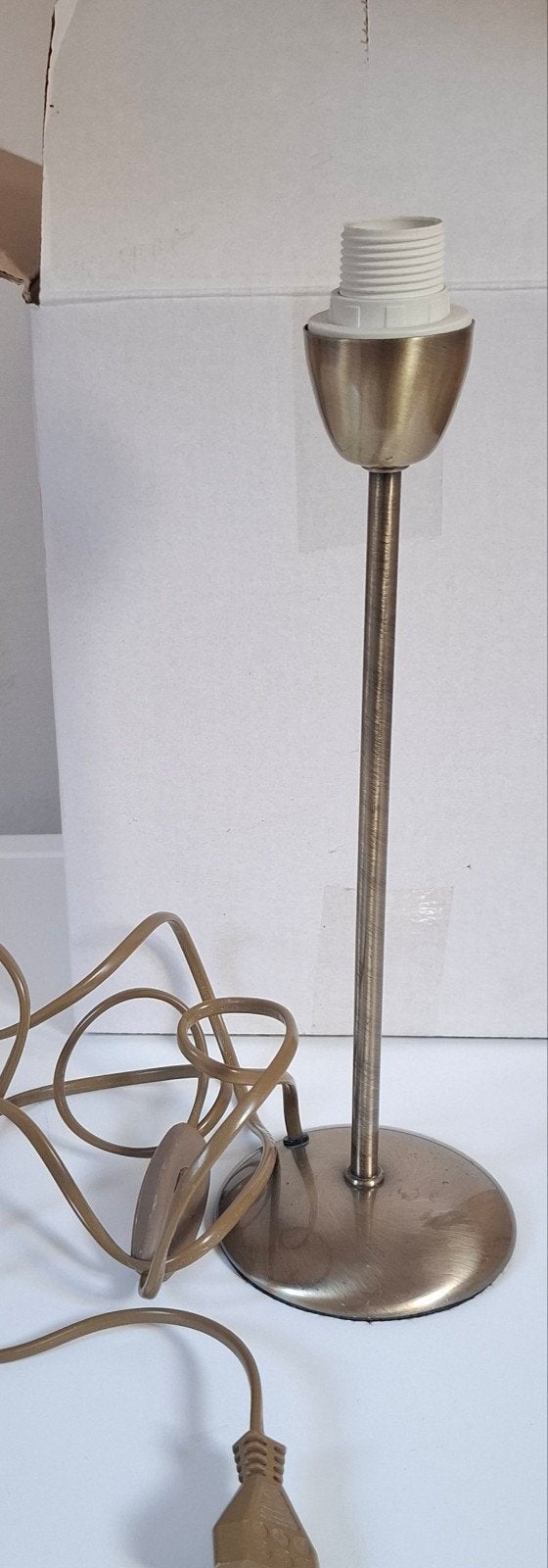 Lampenvoet bronskleurig, 32.5 cm hoog, 10.5 cm doorsnede, Gebruikt, Ophalen of Verzenden, Bruin, Metaal