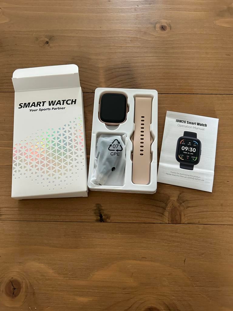 IDW26 Smartwatch - NIEUW, Hartslag, Nieuw, Ophalen of Verzenden, Roze