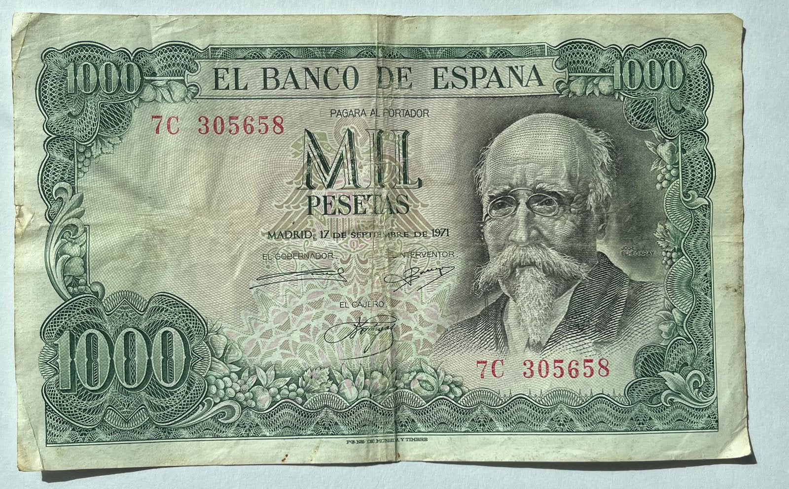 Spanje 1.000 Pesetas 1971 gebruikte staat, Postzegels en Munten, Bankbiljetten | Europa | Niet-Eurobiljetten, Verzenden, Overige landen