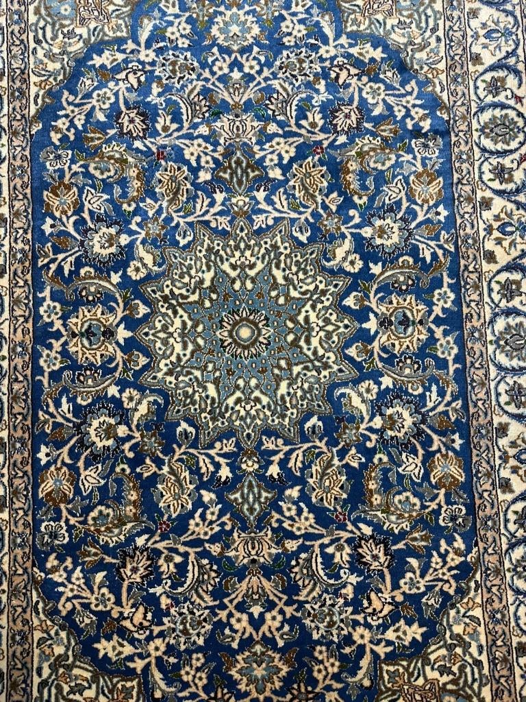 Perzisch zijd Tapijt Nain ( Carpet silk / Rug ) 201 x 135 cm, Gebruikt, Zijd, 200 cm of meer, Ophalen of Verzenden