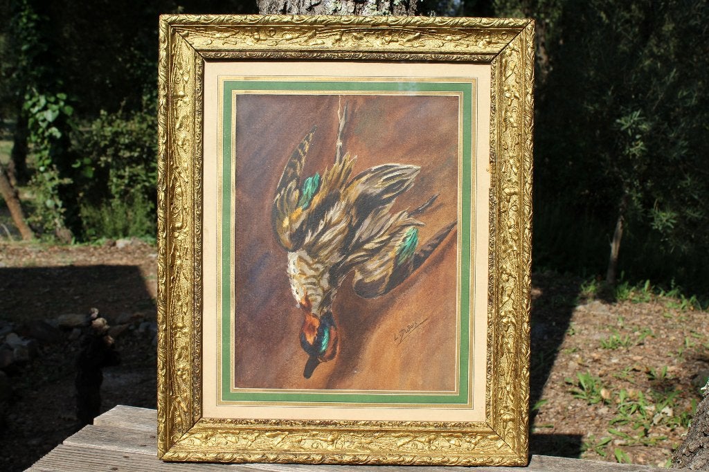 Brocante - Aquarel in antieke lijst!, Ophalen, Overige stijlen, Bijzondere lijst, Dieren