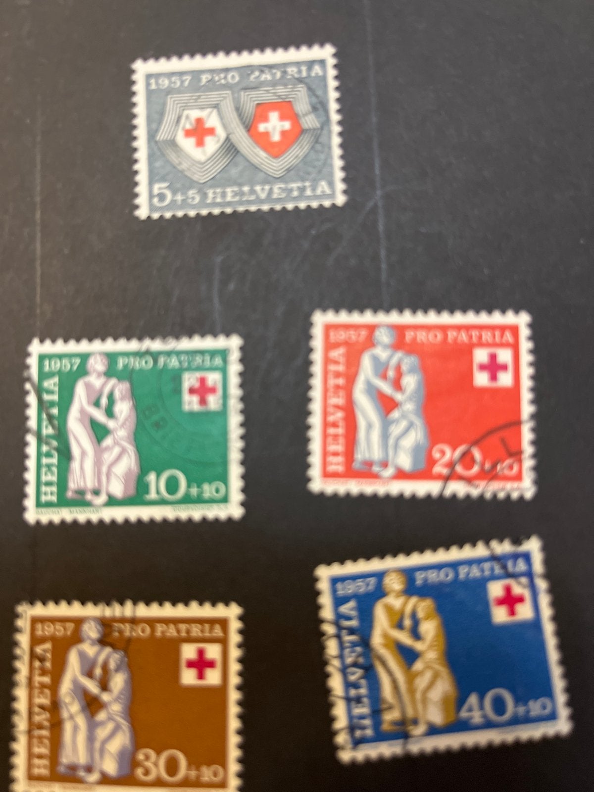 1957 Pro Patria - 5 compleet gestempeld michel 641-645, Postzegels en Munten, Ophalen of Verzenden, Gestempeld