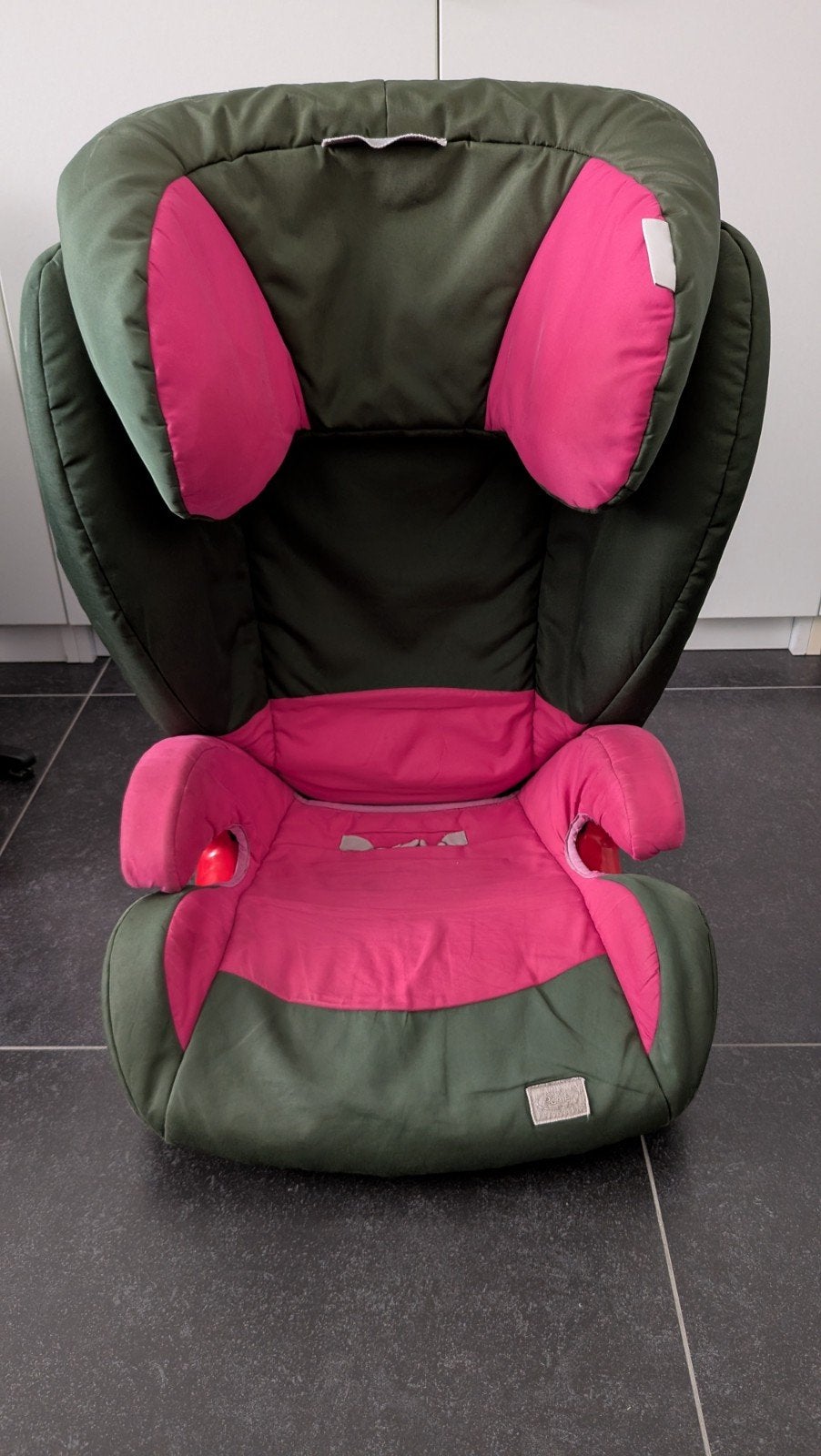 Kinderzitje - Groen/Roze - Gebruikt, Kinderen en Baby's, Verstelbare rugleuning, Gebruikt, 15 t/m 36 kg, Isofix