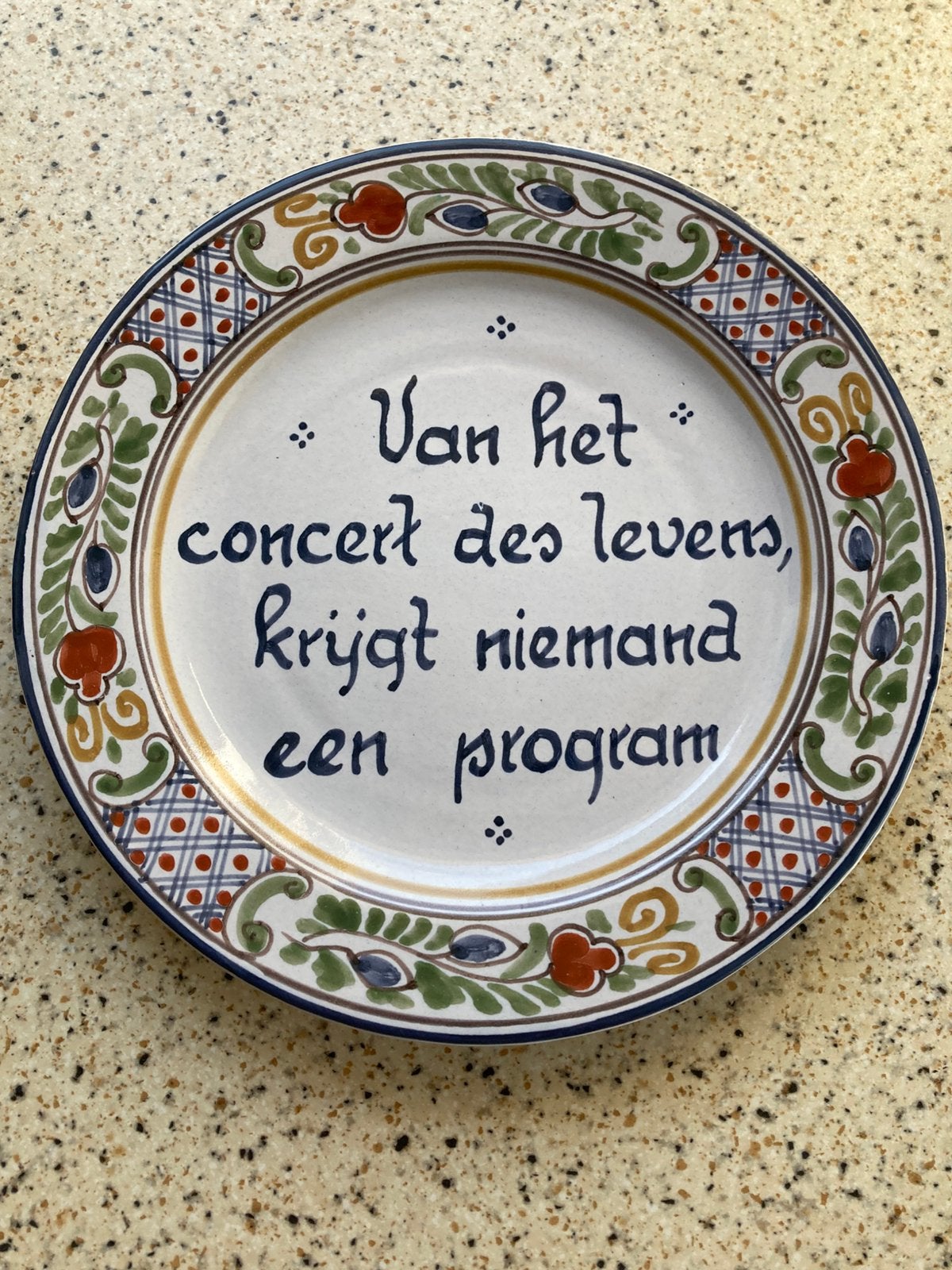 Wandbord “ van het concert des levens”, Antiek en Kunst, Ophalen of Verzenden
