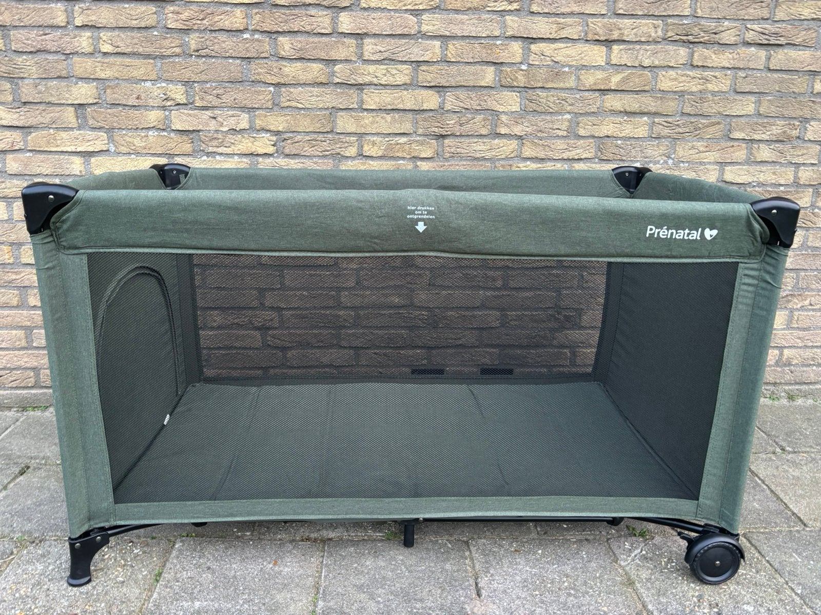Campingbedje prenatal met matras - groen, Ophalen, Zo goed als nieuw, Reisbedje