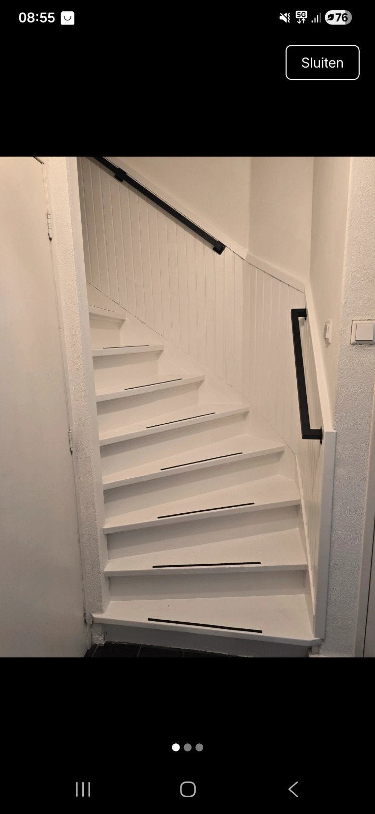 2 Nieuwe zwarte gietijzeren trapleuningen - 180 cm + 60 cm, Doe-het-zelf en Verbouw, Ophalen of Verzenden, Nieuw, Trap, Minder dan 2 meter