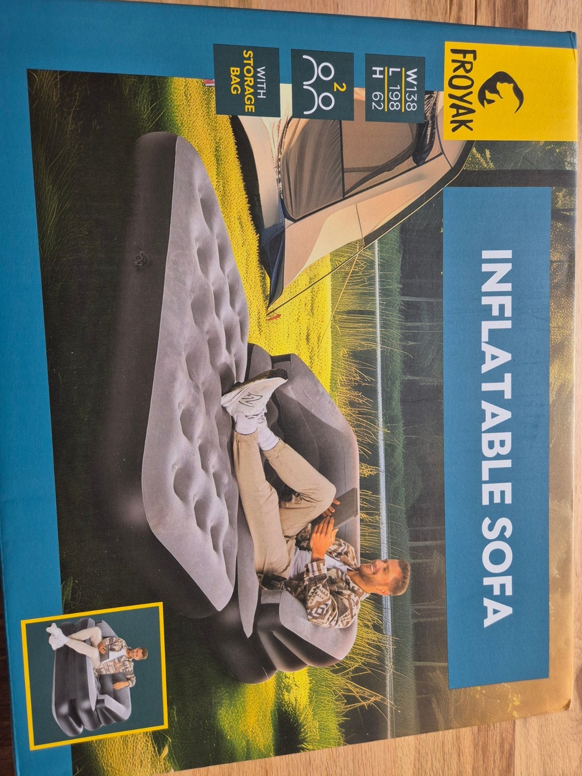 Froyak Opblaasbare Sofa - Ideaal voor Camping & Outdoor, Caravans en Kamperen, Kampeeraccessoires, Ophalen of Verzenden, Nieuw