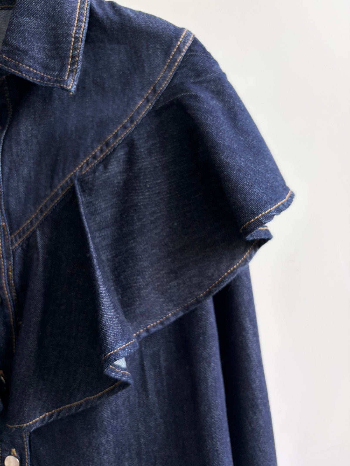 CIMINY jeansblouse met volants mt S, M en L, -, Parijs, Nieuw, Ciminy