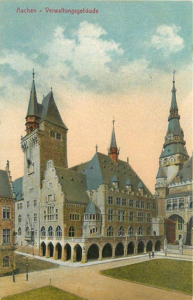 381-220-001 Aachen Verwaltungsgebaude, Verzenden, Voor 1920, Duitsland