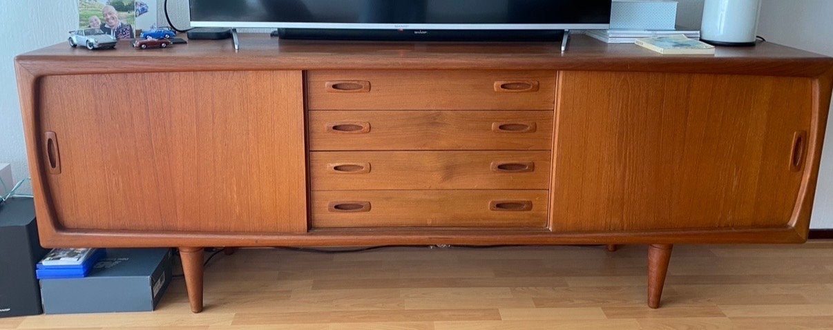 H.P. Hanssen Vintage Teak Dressoir - Jaren '60 Design, 150 tot 200 cm, Teakhout, Ophalen of Verzenden, Zo goed als nieuw