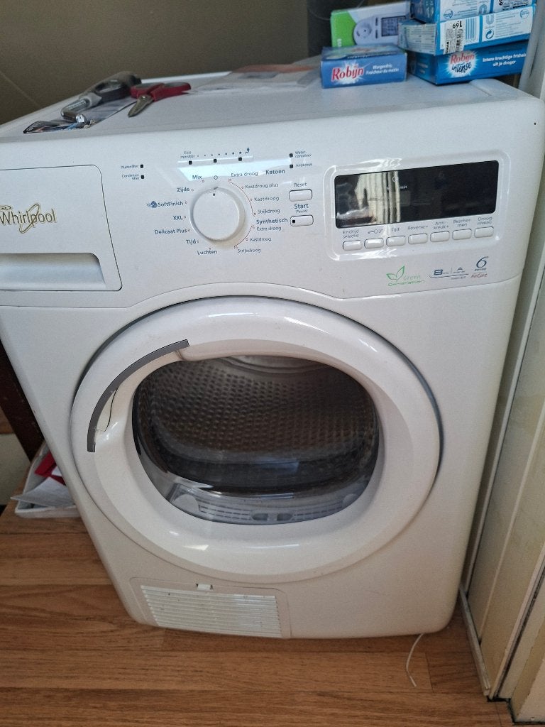 warmtepomp droger, Ophalen, 6 tot 8 kg, Zo goed als nieuw, Voorlader