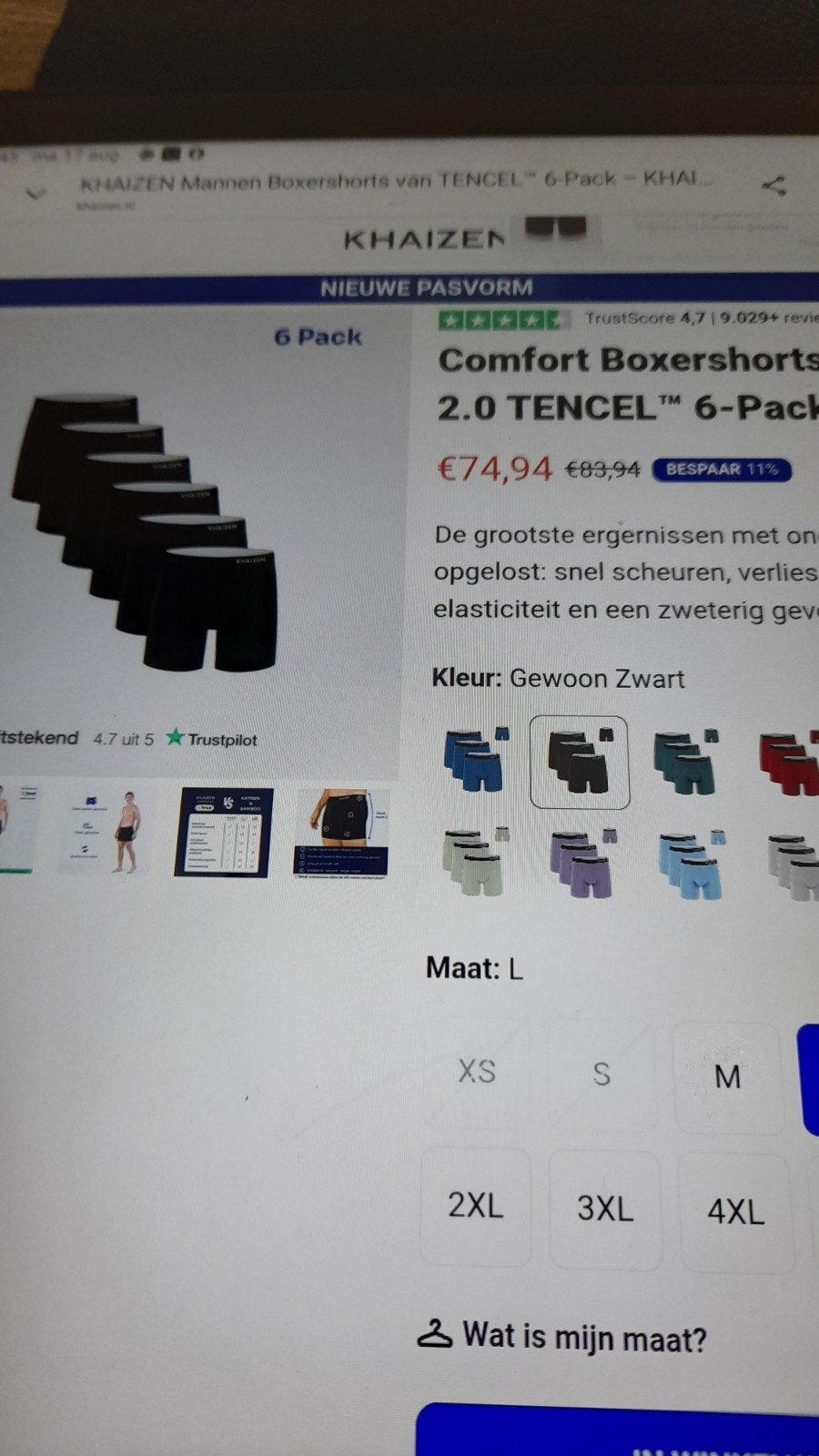 5 nieuwe  boxershorts  3xl, Kleding | Heren, Grote Maten, Ophalen of Verzenden, Nieuw, Khaizen