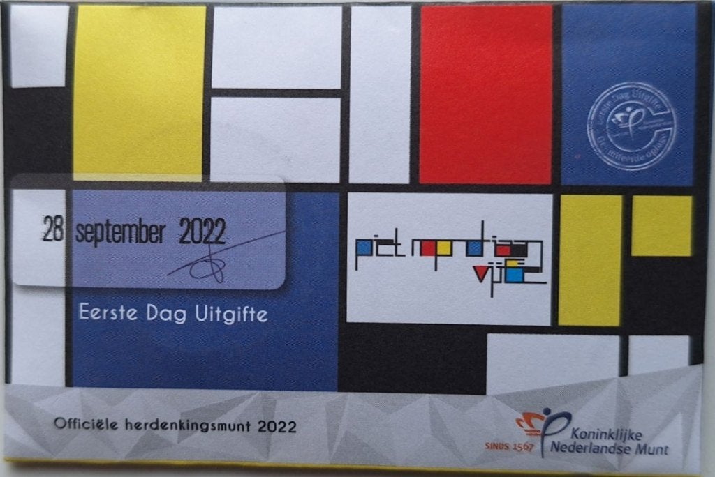 Coincard 2022 - Het Piet Mondriaan Vijfje - EDU, Verzenden, Overige landen, 5 euro, Setje
