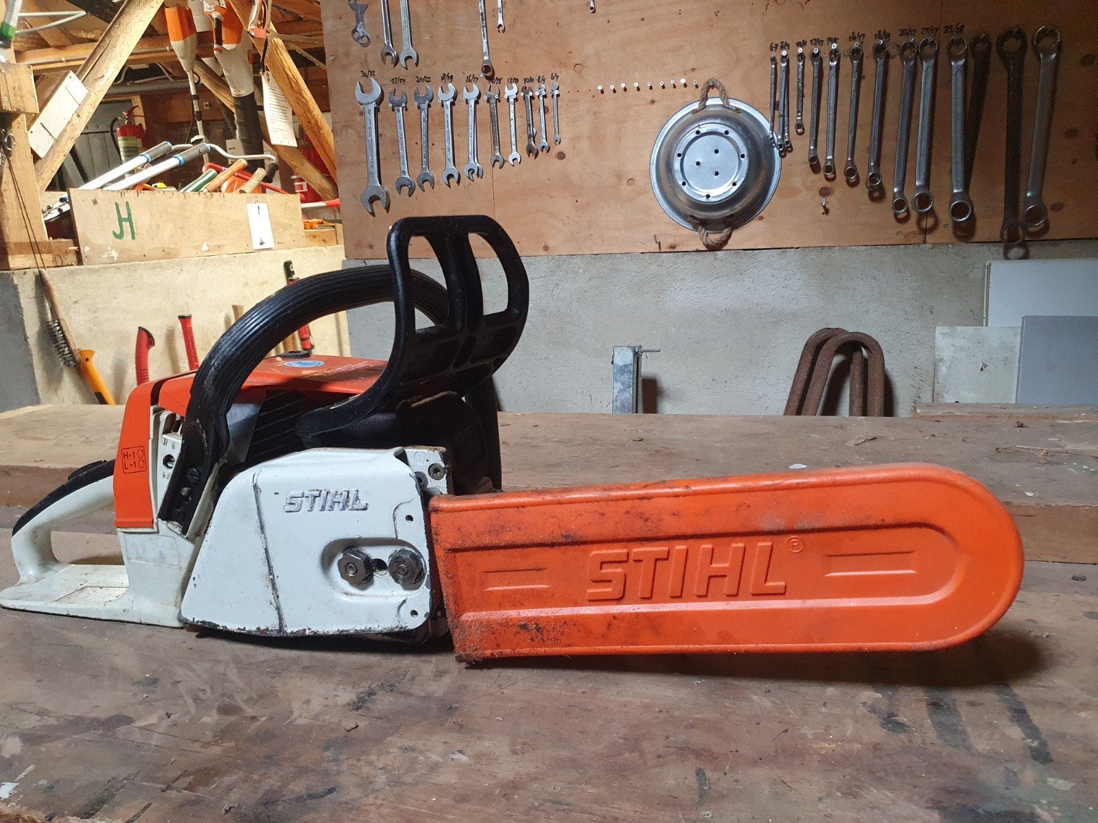 kettingzaag sthil 024 AV super. boom zaag 3.1 PK !!, Tuin en Terras, Hand-tuingereedschap, Ophalen of Verzenden, Gebruikt, STIHL