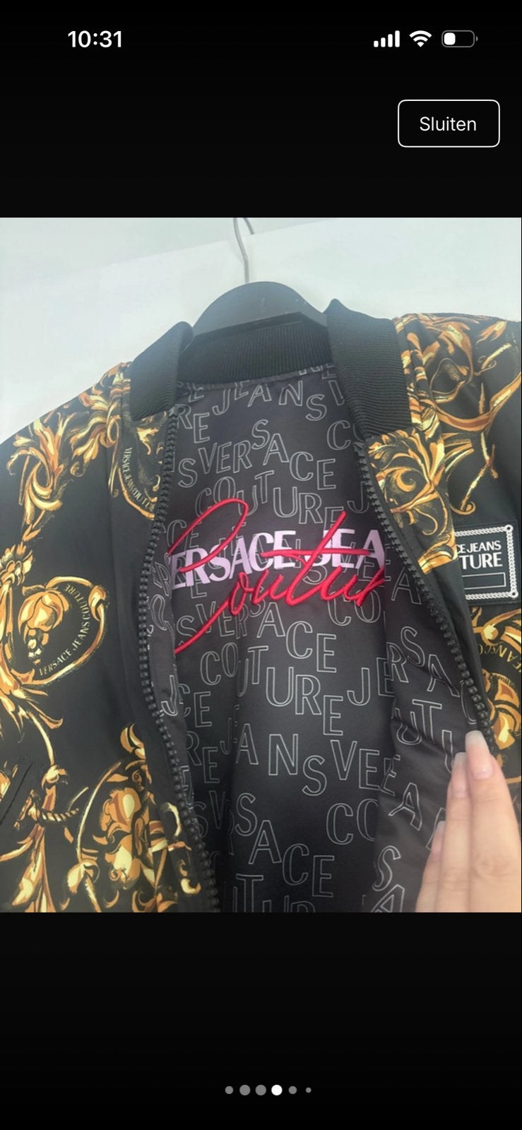 Versace Jeans Couture Bomberjack Zwart Goud Barok Print, Ophalen, Nieuw, Maat 38/40 (M), Zwart