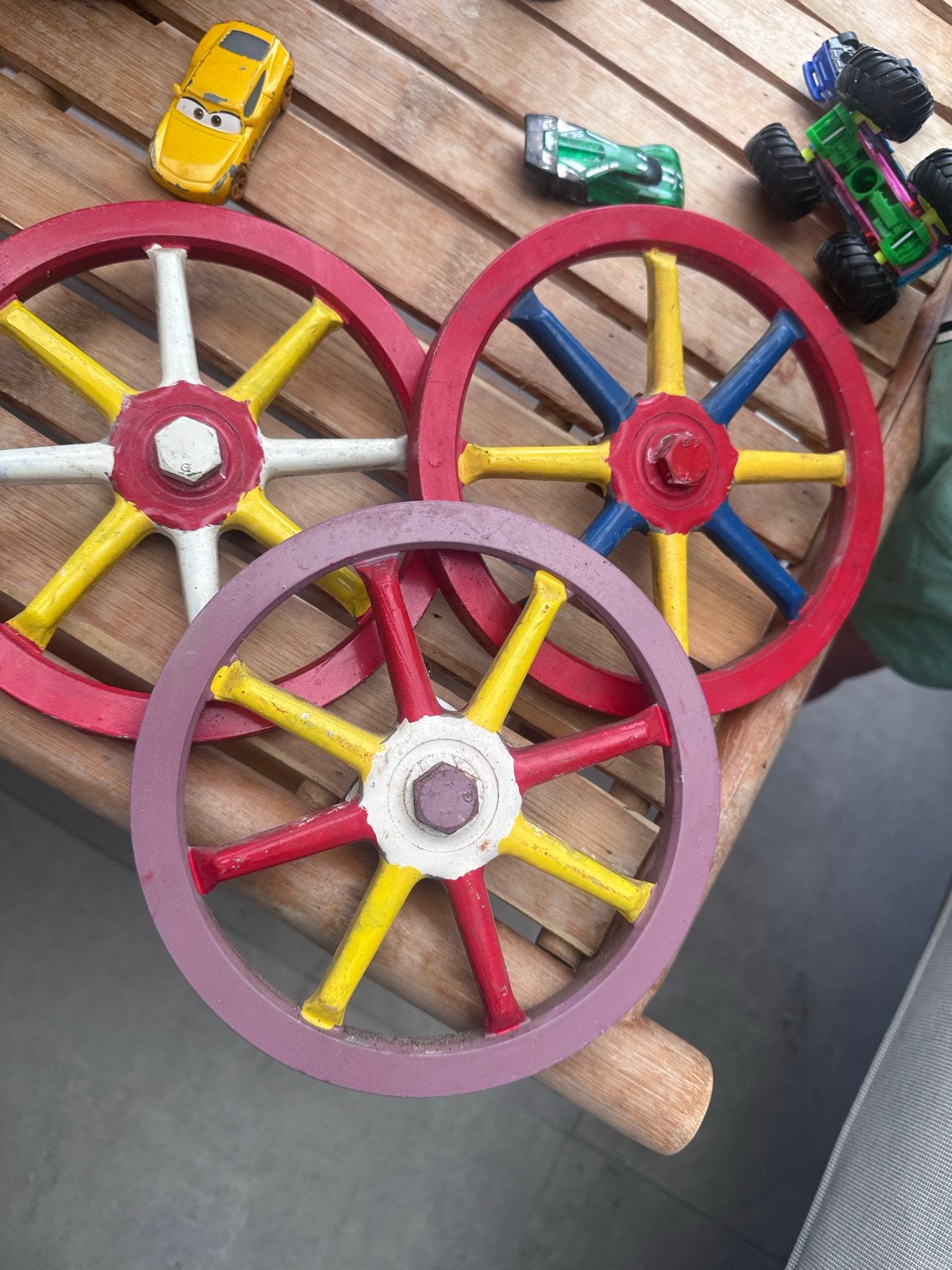 Decoratieve ijzeren wielen - set van 3, Ophalen of Verzenden