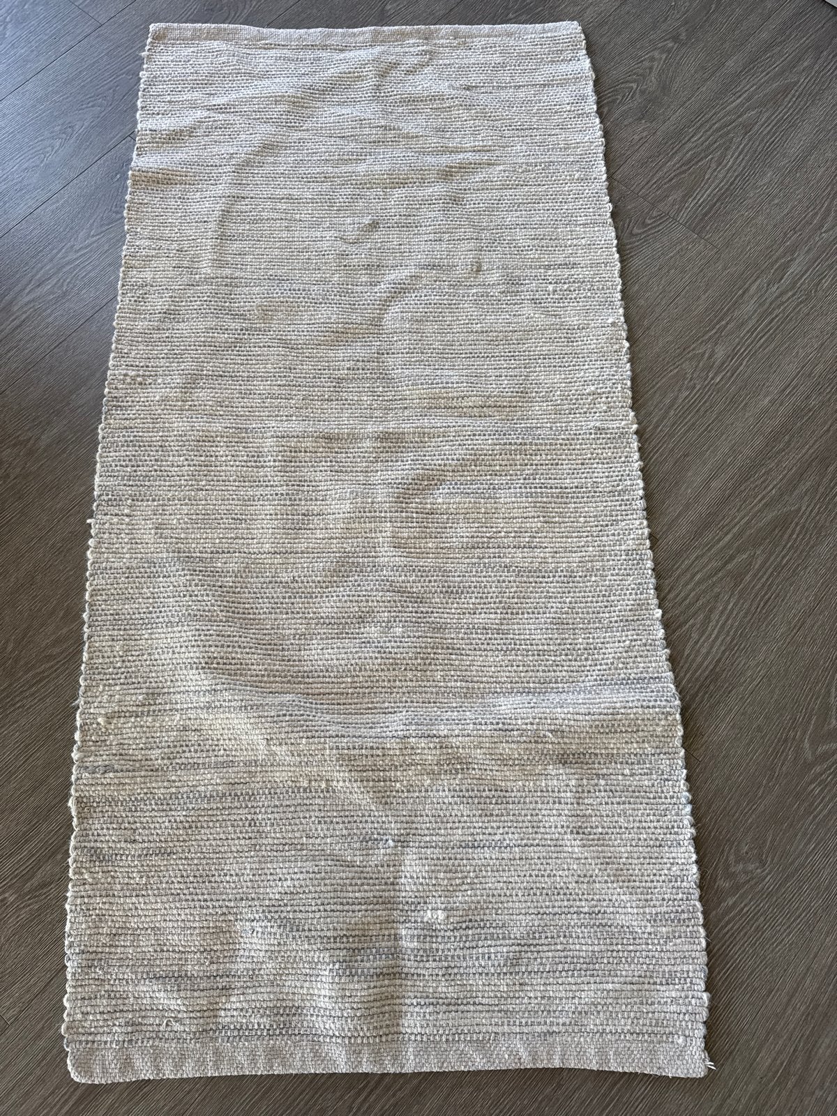 Vloerkleed 140x70 cm - Katoen, Wol & Polyester, Gebruikt, 100 tot 150 cm, Beige, Rechthoekig