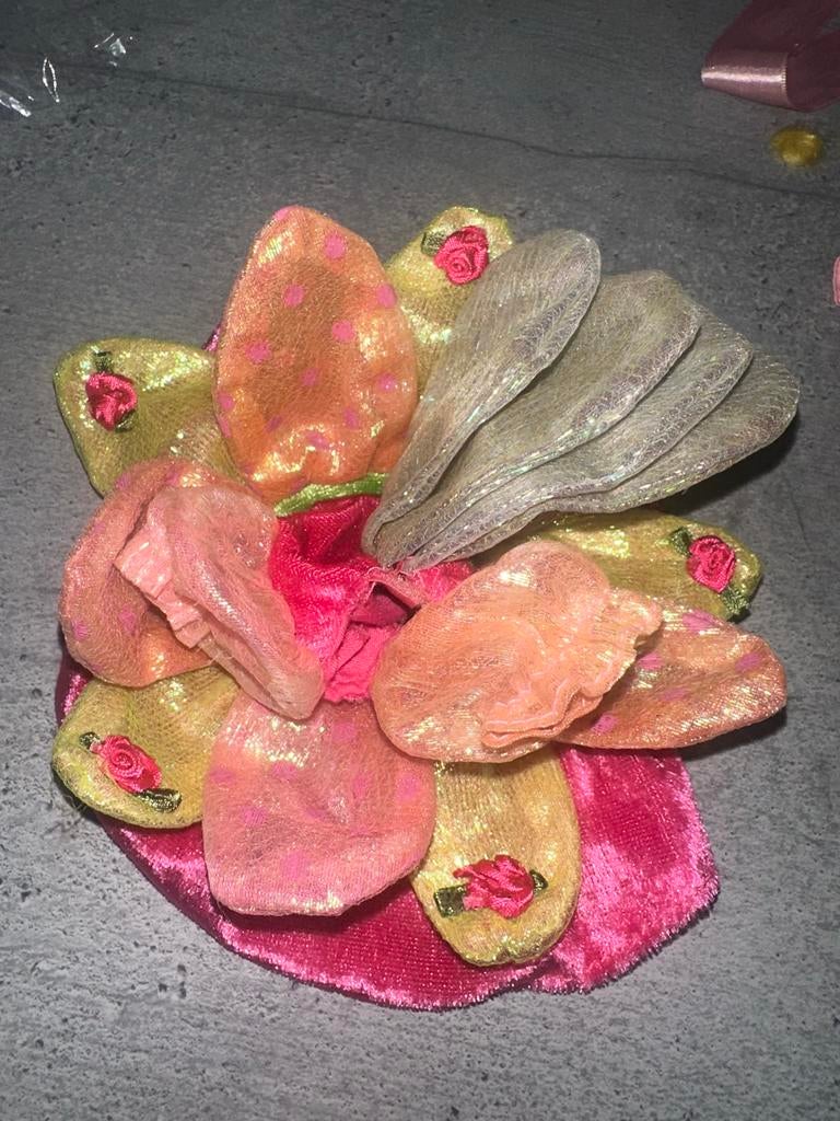715 Vintage Barbie Jurk - Roze en Goud Bloemen, Ophalen of Verzenden, Zo goed als nieuw