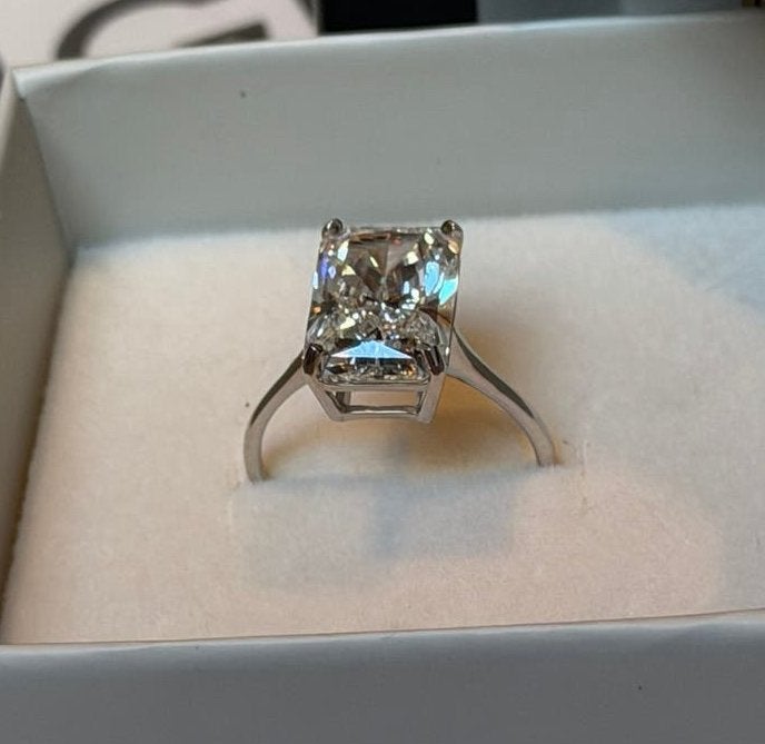 Gouden verlovingsring met grote diamant 5ct met certificaat!, Verzenden, Nieuw, 17 tot 18, Met edelsteen