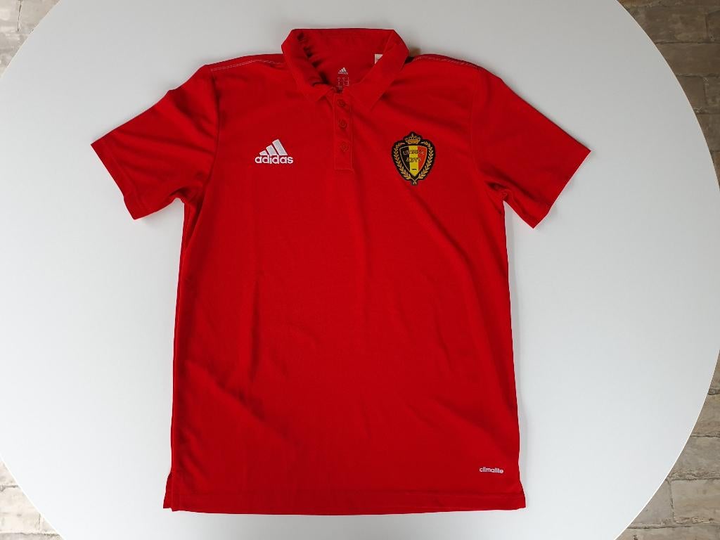 Rode polo KBVB (Adidas, M) (1), Ophalen of Verzenden, Gebruikt, Buitenlandse clubs, Shirt