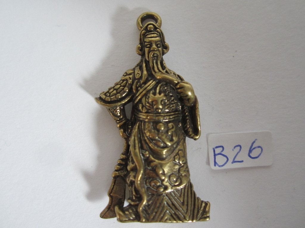 Oude chinees /chinese bronze hanger Guanyu 关羽,B26, Ophalen of Verzenden, Zo goed als nieuw, Goud, Overige materialen