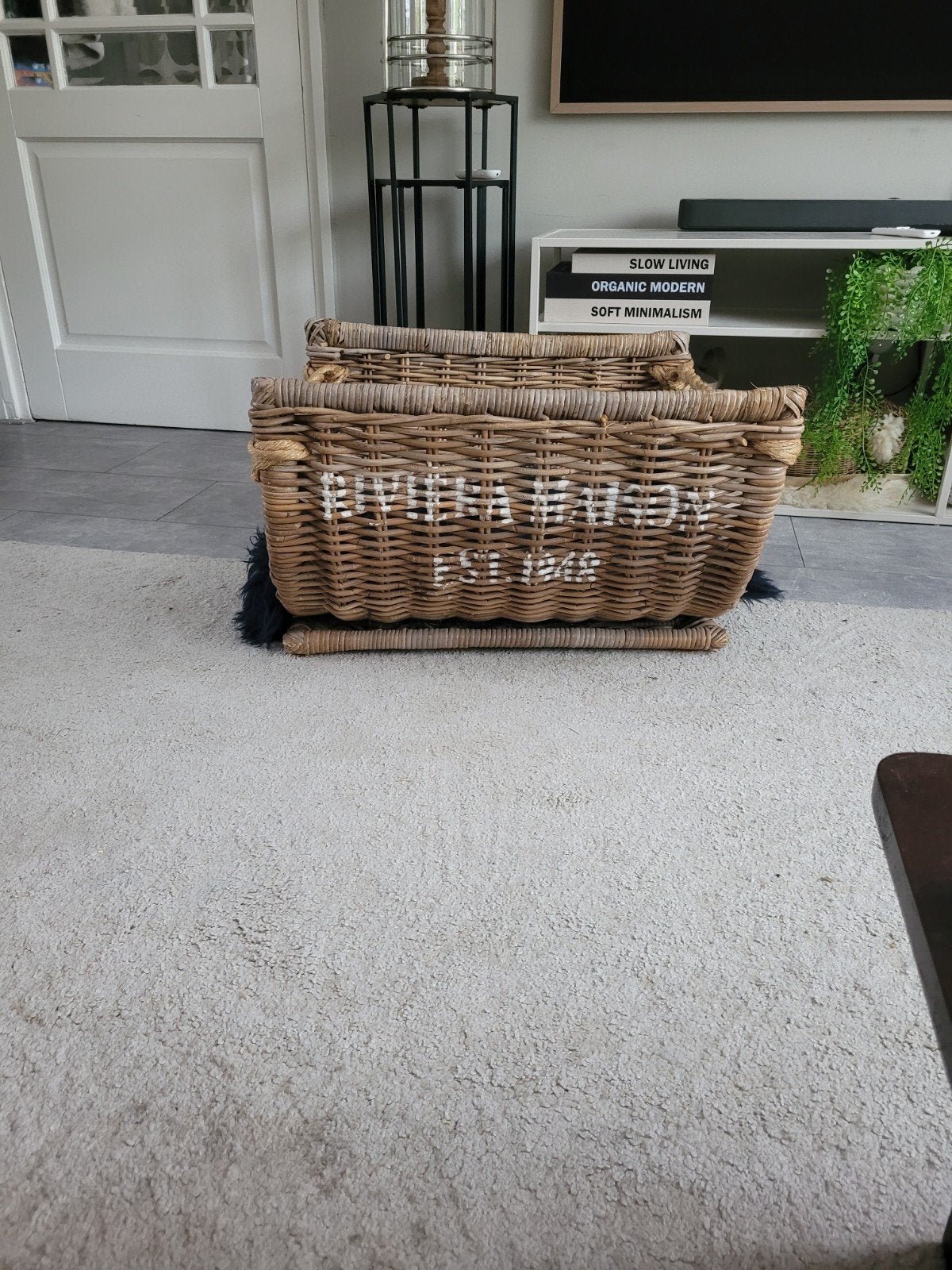 Rivièra Maison rotan mand, Ophalen, Zo goed als nieuw, Natuurlijk materiaal