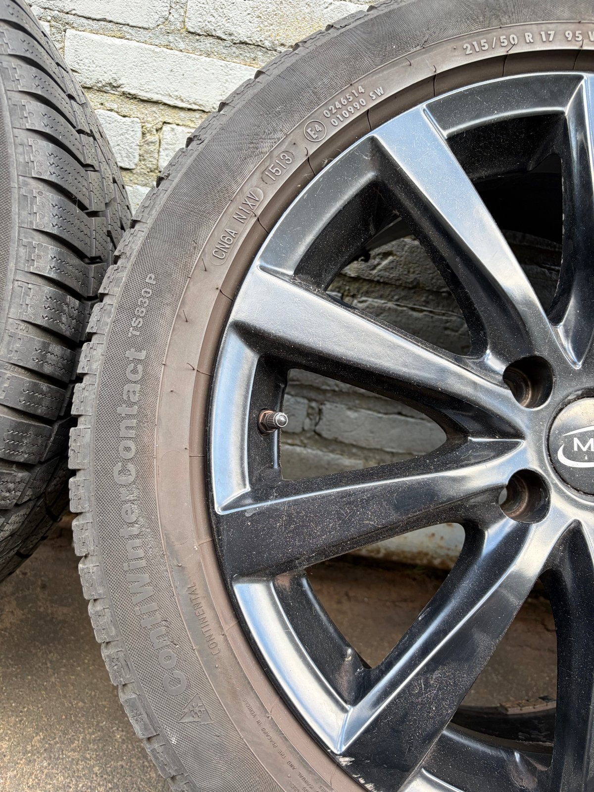 MIM Velgen met Continental Winterbanden 215/50/R17, Ophalen, Banden en Velgen, 17 inch, Winterbanden