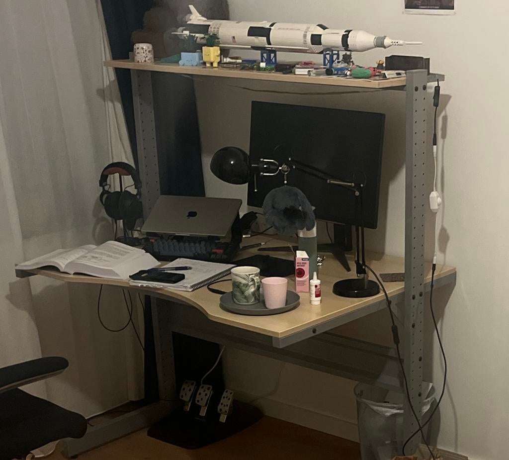 Ikea Bureau met Bovenplank, Ophalen, Gebruikt, 90 cm, 120 cm
