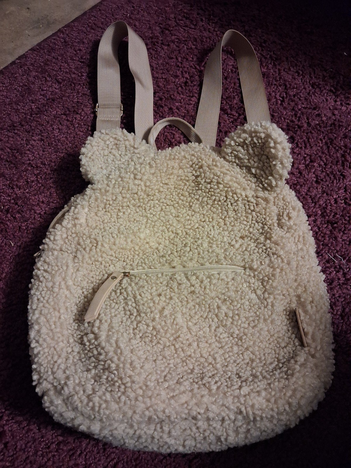 Zachte Teddy Rugtas 30x30 cm, Overige merken, 25 tot 40 cm, Ophalen of Verzenden, Zo goed als nieuw