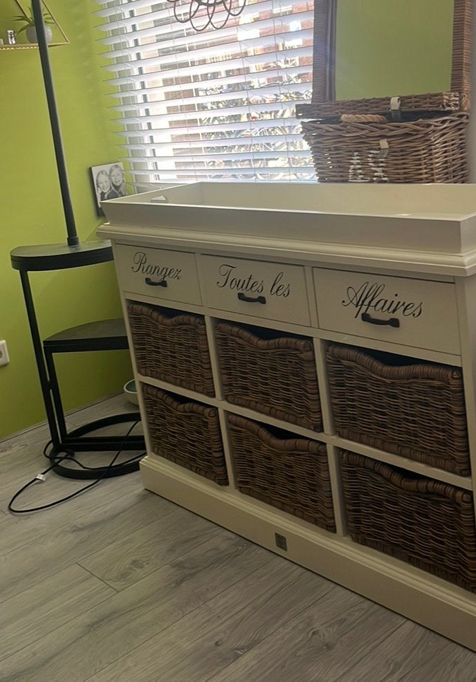 Riviera Maison dressoir + RM vloerlamp ( nwpr € 1300), Ophalen, Gebruikt, 100 tot 150 cm, Overige houtsoorten