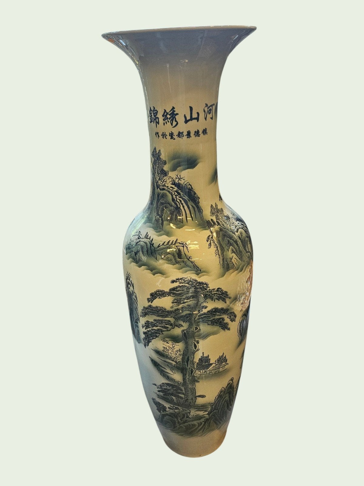Grote Chinese Vaas met Landschapsschildering, Ophalen