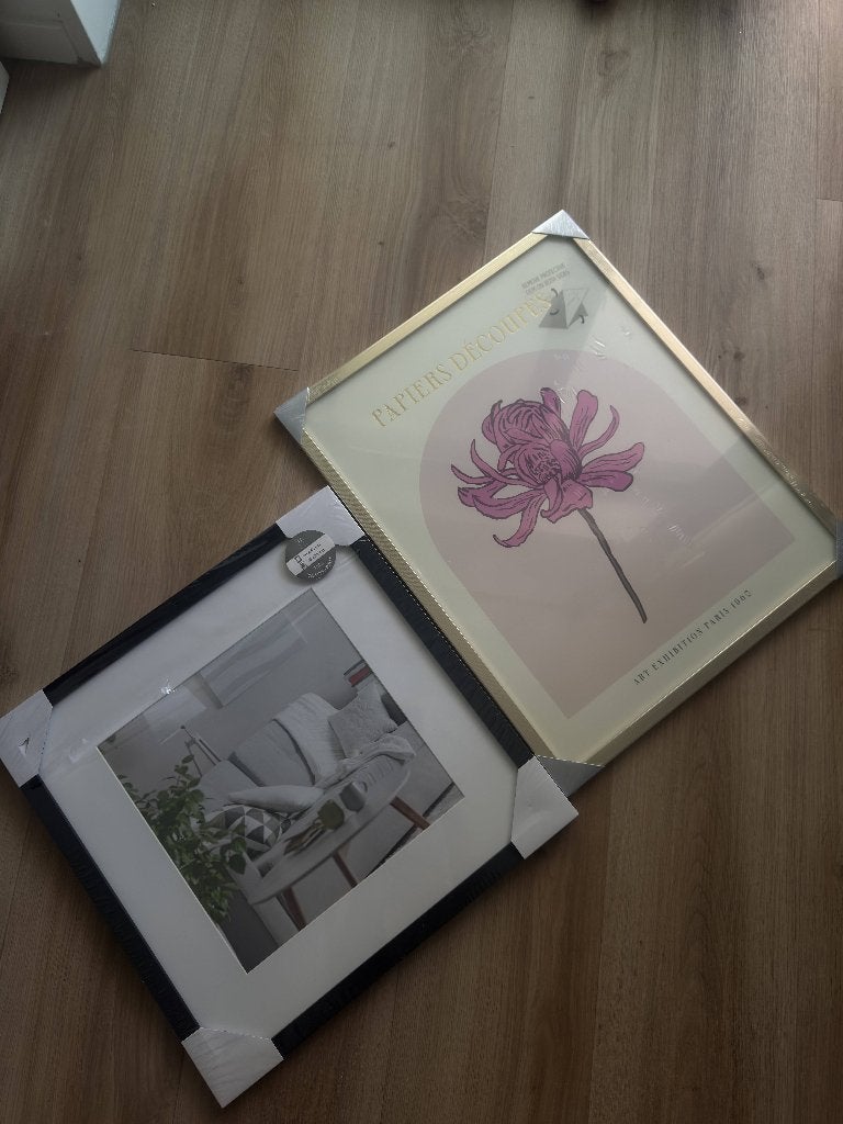 2 nieuwe fotolijsten (40x40 en 50x40) Goud en zwart, Ophalen, Nieuw