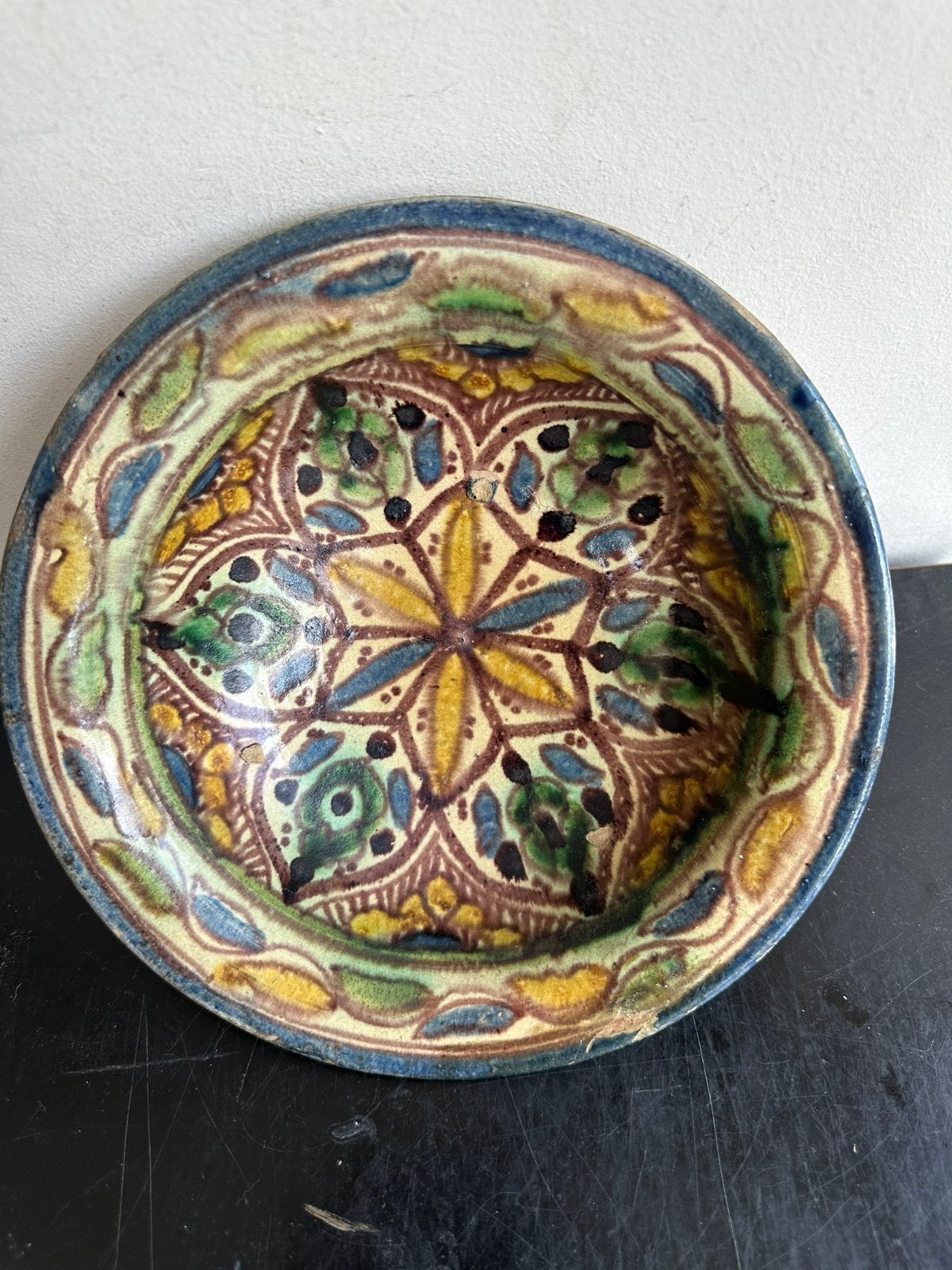 Oude Majolica ? aardewerk bowl 22/7.5 cm H, Ophalen of Verzenden