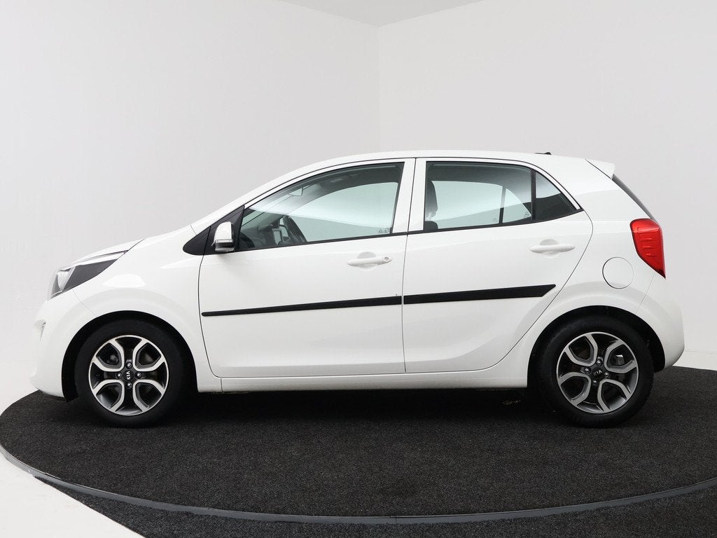 Kia Picanto 1.2 CVVT First Edition Airco | Camera | Navigati, Auto's, Kia, Stof, Gebruikt, 4 cilinders, Wit