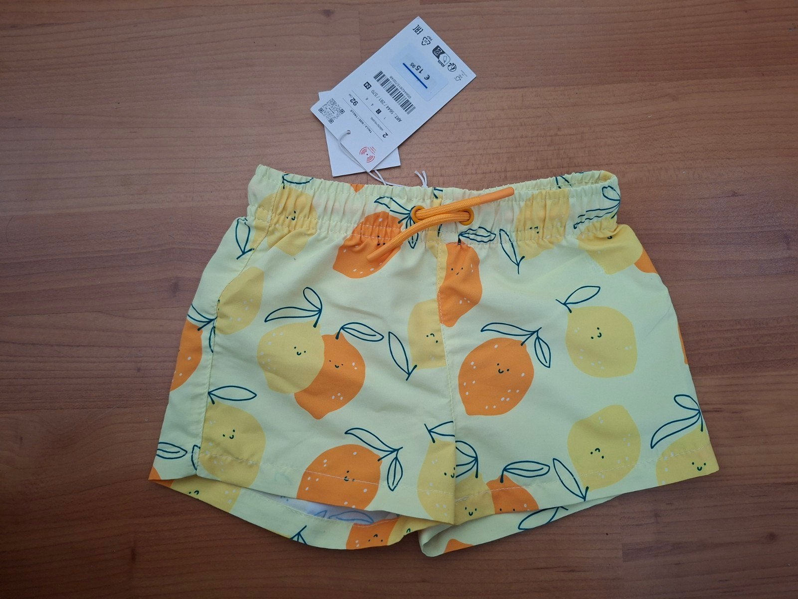 Nieuwe Zara zwembroek met citroenprint, maat 92, Nieuw, Ophalen of Verzenden, Zara, Zwembroek