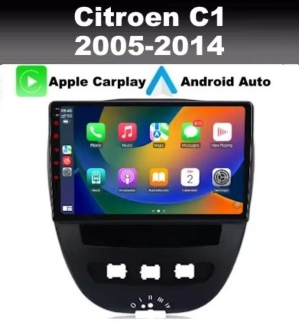 Citroen C1 radio navigatie android 14 usb wifi dab+ CARPLAY, Ophalen of Verzenden, Nieuw