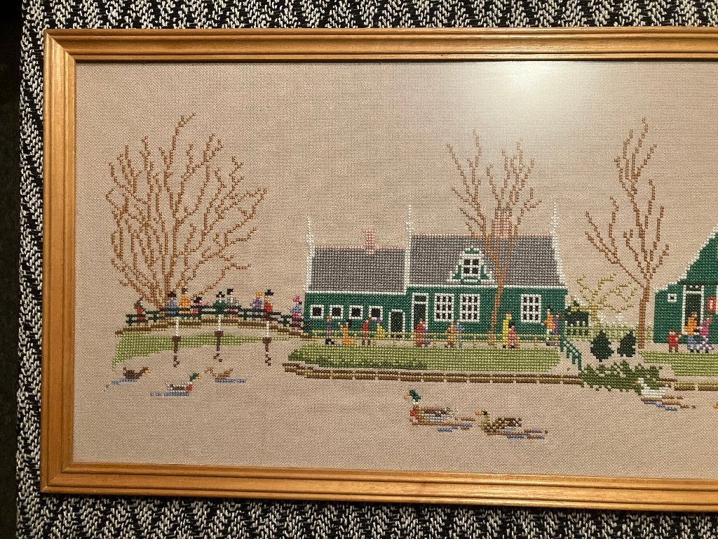 zaanse schans huisjes zaandijk borduurwerk, Antiek en Kunst, Ophalen of Verzenden, Overige technieken